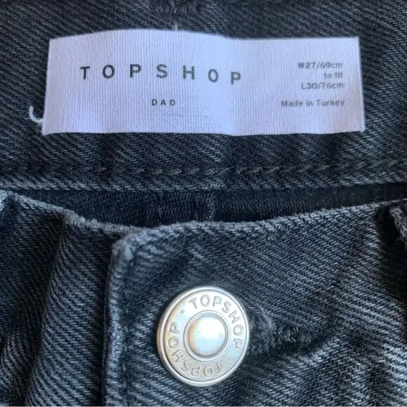 Topshop Button Fly Dad Jeans Size 27 - Picture 4 of 7